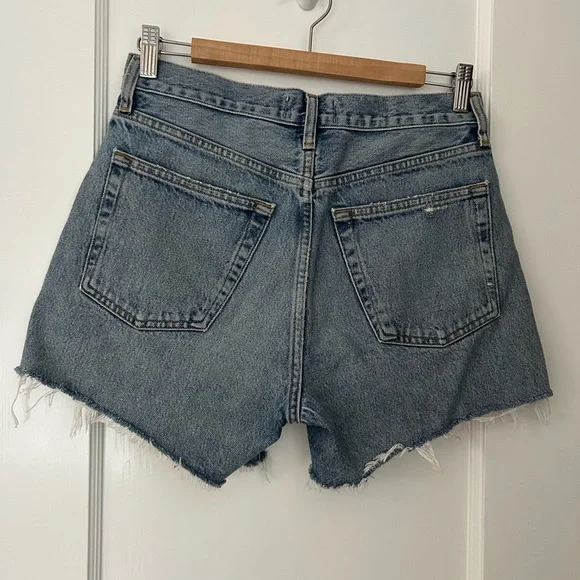 AGOLDE Women's Blue Denim Shorts - Picture 4 of 9